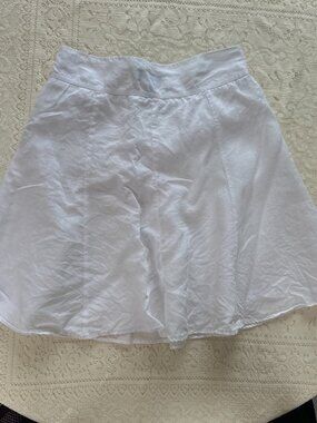 White Linen Midi Flirty Skirt 12 by separates new york city design co
